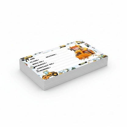 Kids Name Slips Cartoon Printed - Pack of 36 - Self Fill in