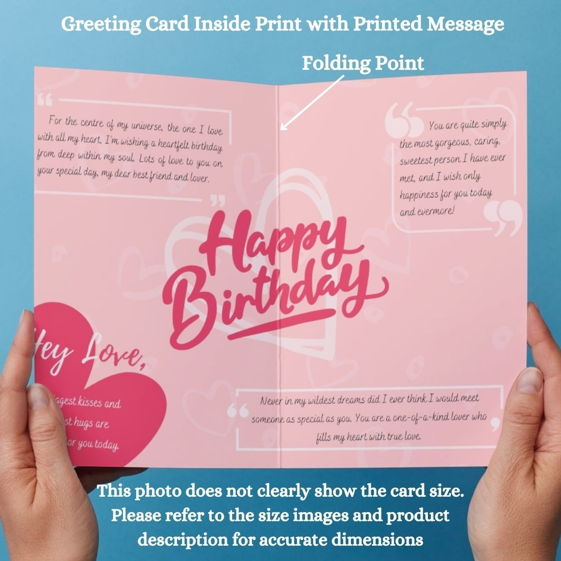 Birthday Greeting Card with Photo for Husband Hubby Boyfirend | Preprinted Inside Message