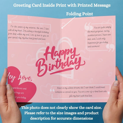 Birthday Greeting Card with Photo for Husband Hubby Boyfirend | Preprinted Inside Message