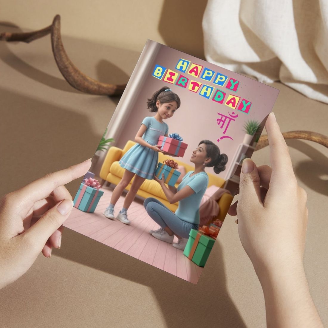 Mother Birthday Greeting Card with Envelope