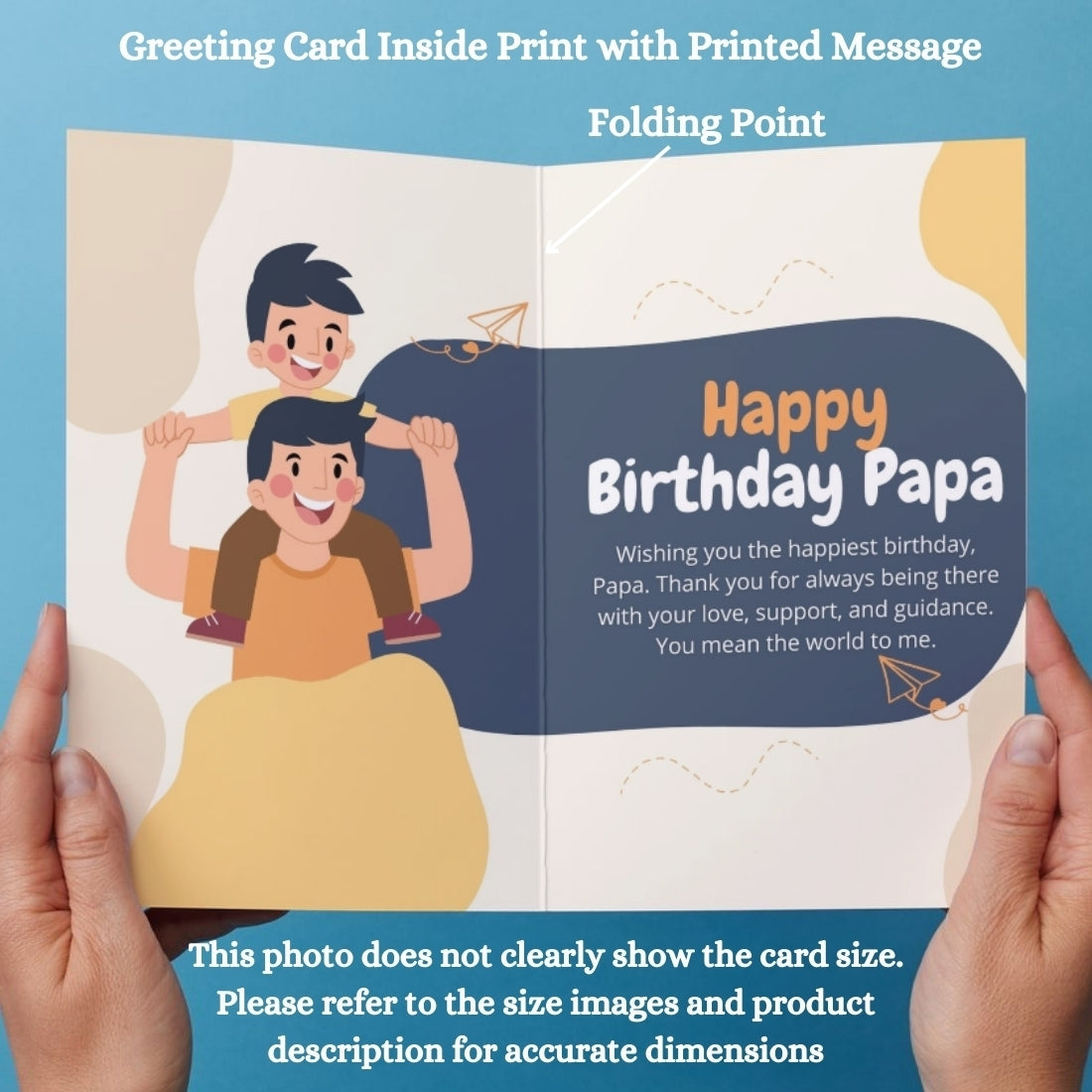 Customised Birthday Greeting Card with Photos for Father | Preprinted Inside Message