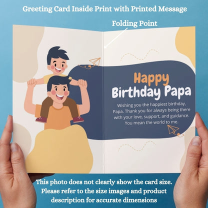 Customised Birthday Greeting Card with Photos for Father | Preprinted Inside Message