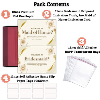 Bridesmaid Proposal Invitation Cards 5.8x8.3inch | Wedding Invite