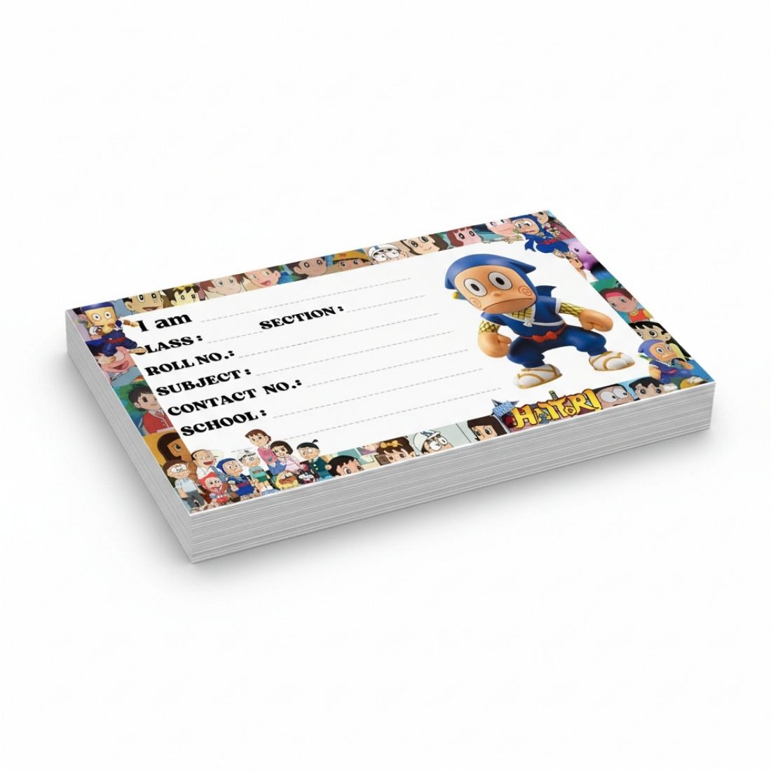 Kids Name Slips Cartoon Printed - Pack of 36 - Self Fill in