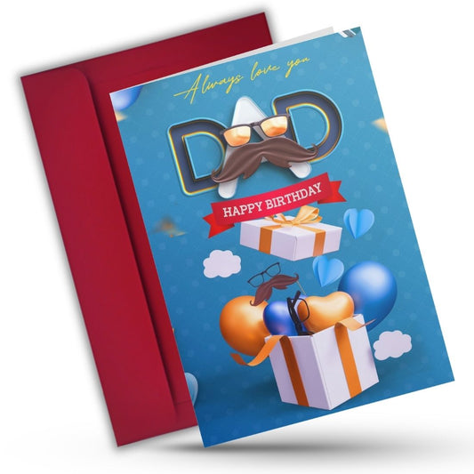 Happy Birthday Card for Dad — Printed Greeting Card with Envelope