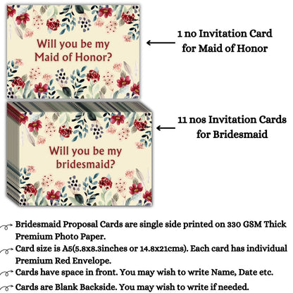 Bridesmaid Proposal Invitation Cards 5.8x8.3inch | Wedding Invite