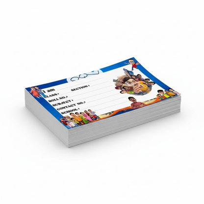 Kids Name Slips Cartoon Printed - Pack of 36 - Self Fill in