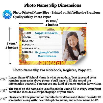 Kids Photo Name Slips Pack of 36