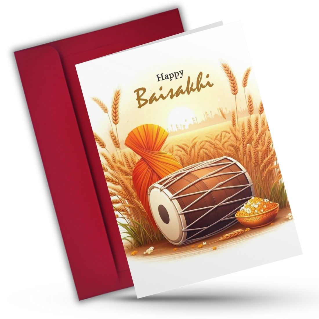 Holi Festival Greeting Card with Envelope