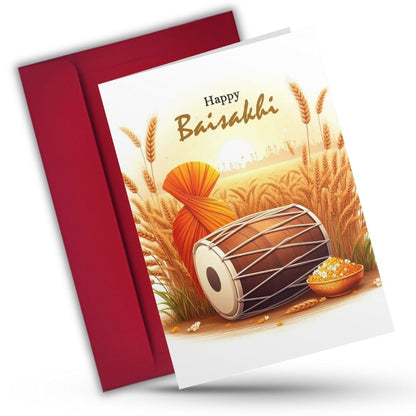 Holi Festival Greeting Card with Envelope