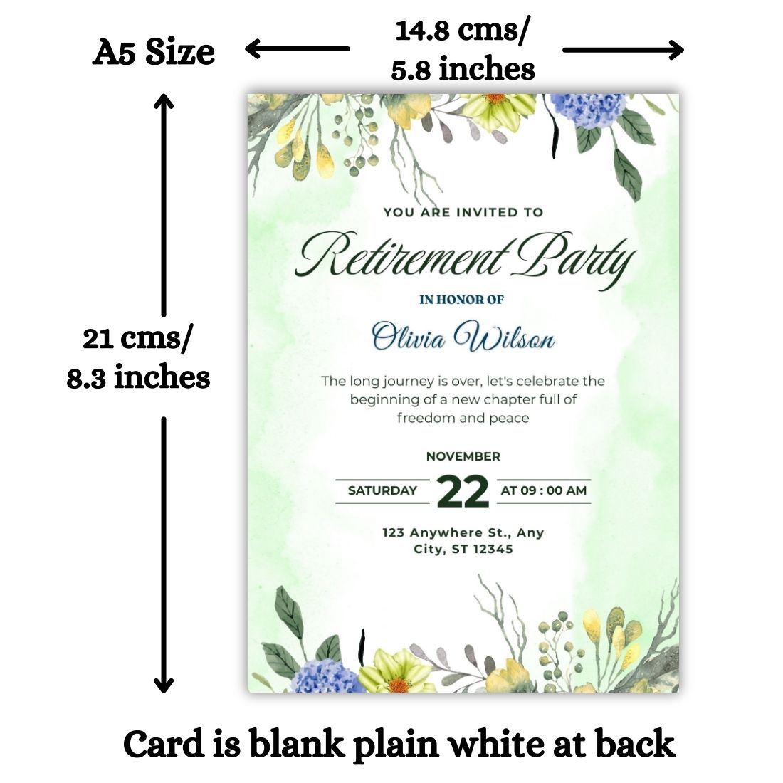 Customised Retirement Farewell Party Invitation Cards Pack of 12 with Envelopes