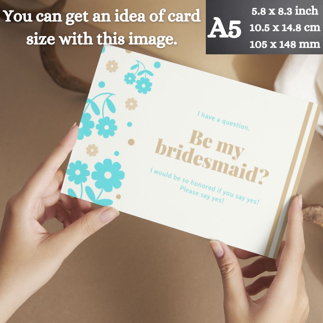 Bridesmaid Proposal Invitation Cards 5.8x8.3inch | Wedding Invite
