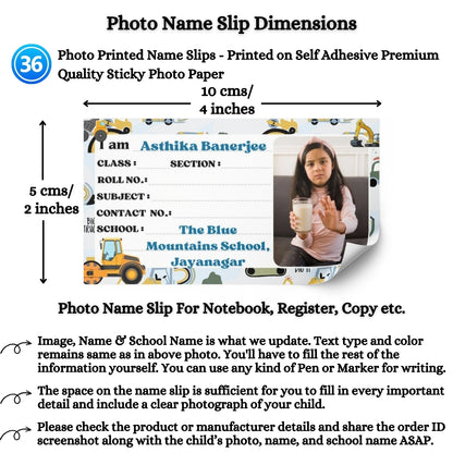 Kids Photo Name Slips Pack of 36