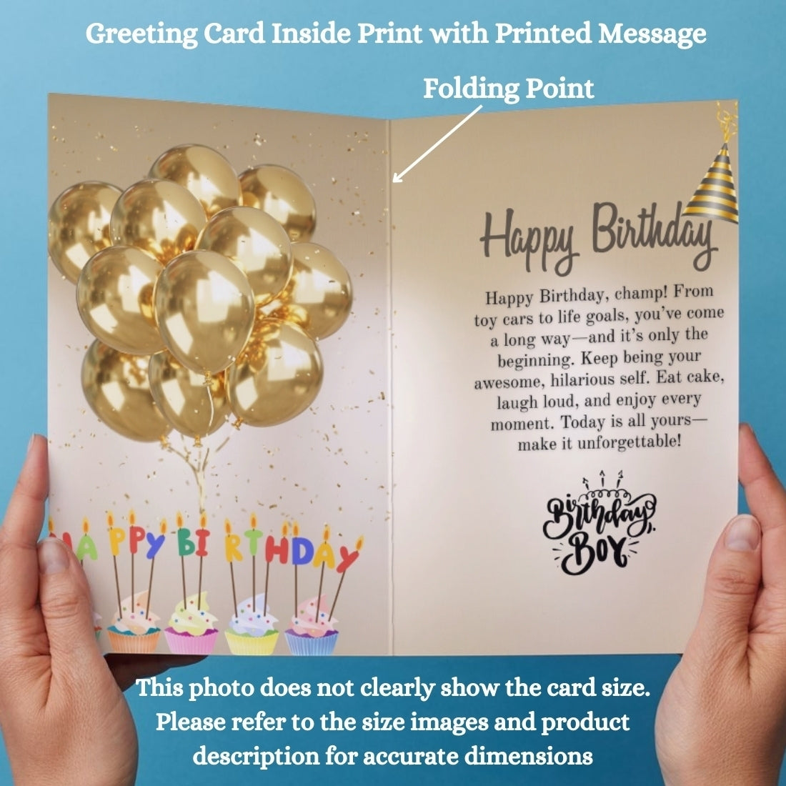 Customised Birthday Greeting Card with Photos for Son | Preprinted Inside Message