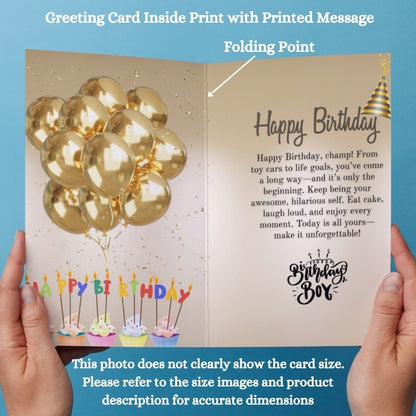 Customised Birthday Greeting Card with Photos for Son | Preprinted Inside Message