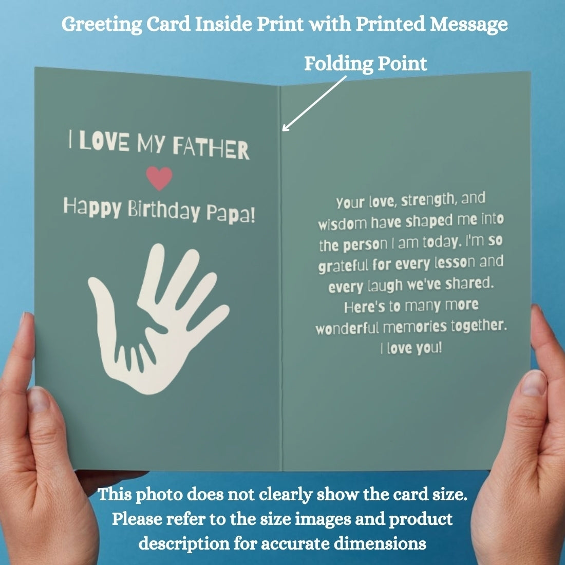 Customised Birthday Greeting Card with Photos for Father | Preprinted Inside Message