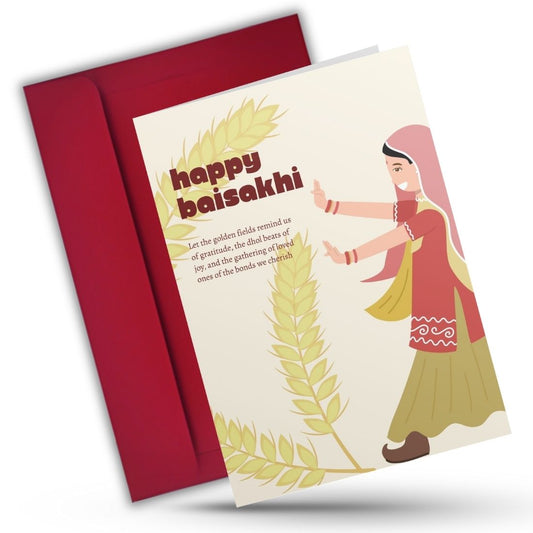 Baisakhi Festival Greeting Card with Envelope