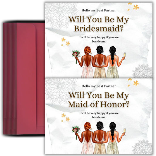 Bridesmaid Proposal Invitation Cards 5.8x8.3inch | Wedding Invite