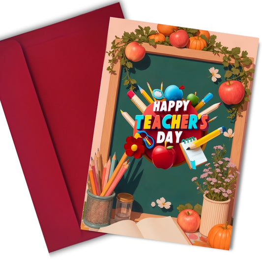 Happy Teacher's Day Card — Printed Greeting Card, Multiple Sizes, Photo Paper