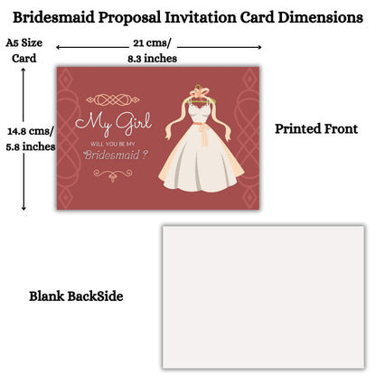 Bridesmaid Proposal Invitation Cards 5.8x8.3inch | Wedding Invite