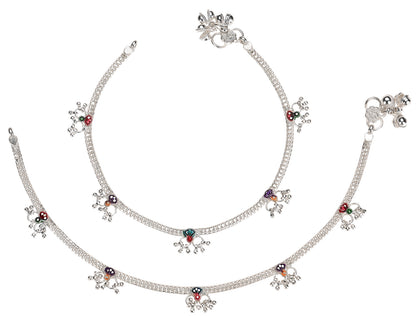 Silver Plated Anklet Pair