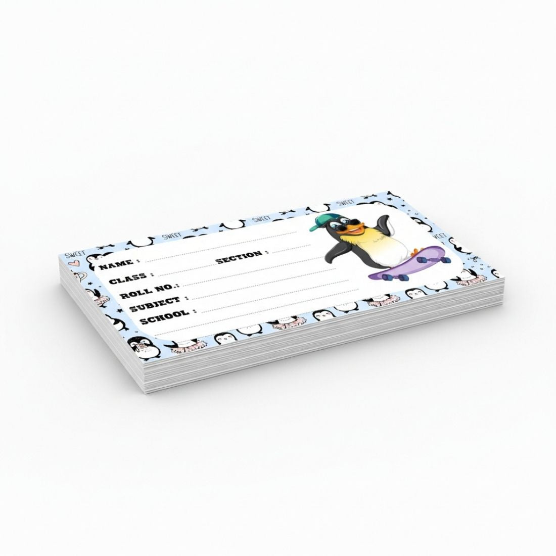 Kids Name Slips Cartoon Printed - Pack of 36 - Self Fill in