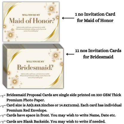 Bridesmaid Proposal Invitation Cards 5.8x8.3inch | Wedding Invite