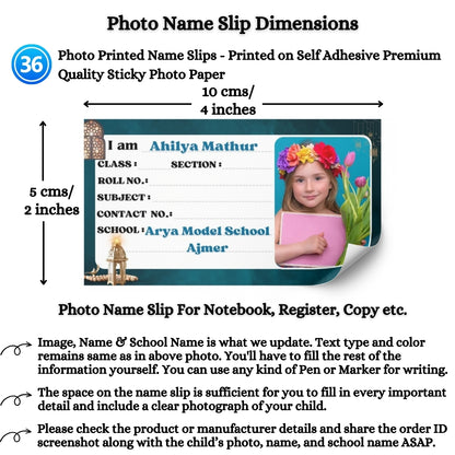 Kids Photo Name Slips Pack of 36