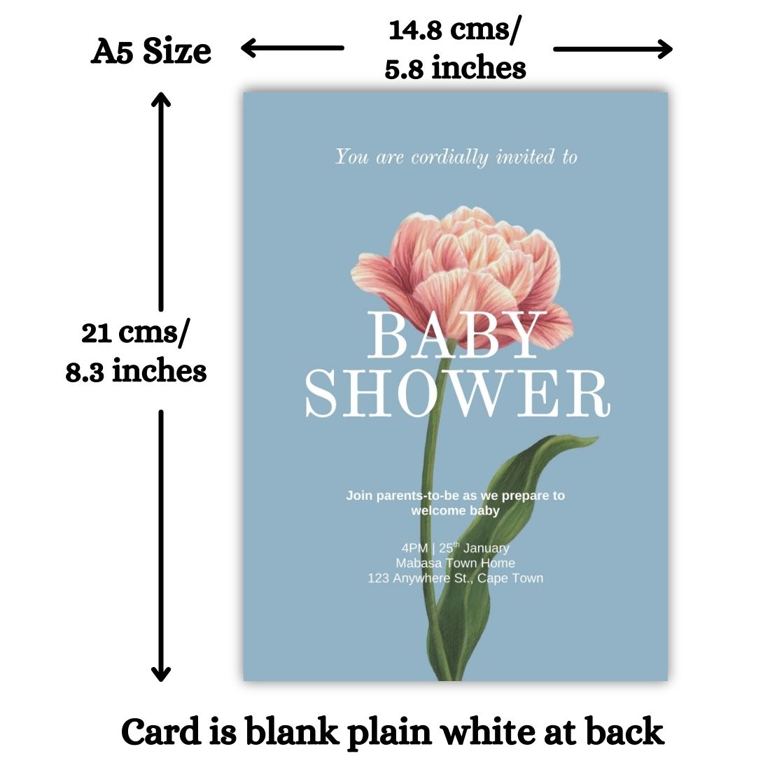 Customised Baby Shower Ceremony Invitation Cards Pack of 12 with Envelopes