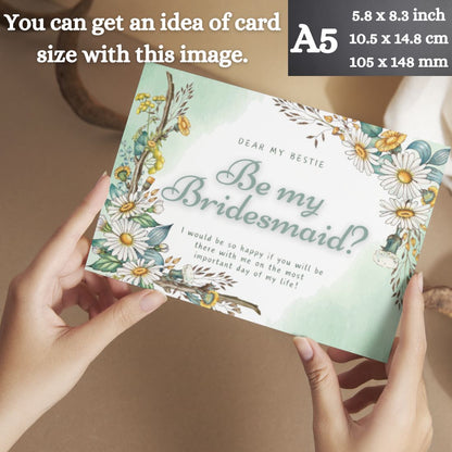 Bridesmaid Proposal Invitation Cards 5.8x8.3inch | Wedding Invite