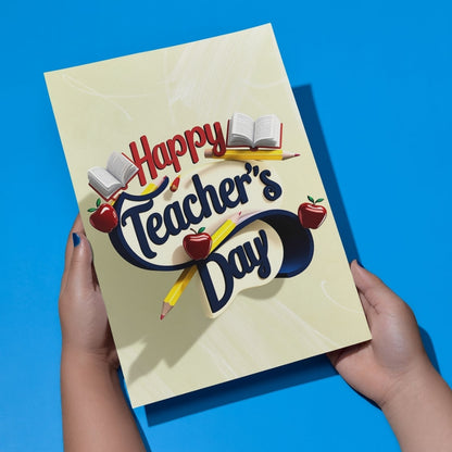 Happy Teacher's Day Card — Printed Greeting Card, Multiple Sizes, Photo Paper