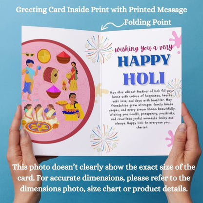 Holi Festival Greeting Card with Envelope