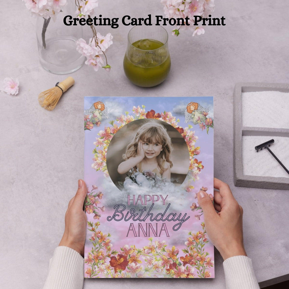 Photo Birthday Greeting Card with Inside Custom Text