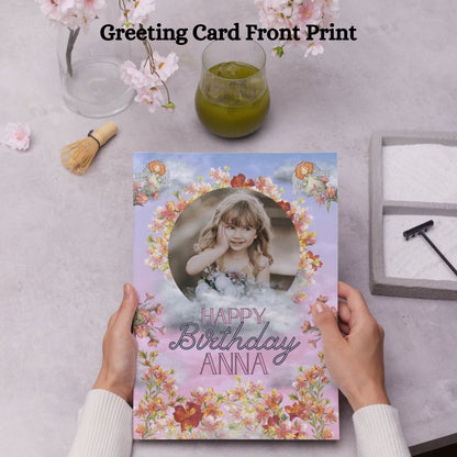 Photo Birthday Greeting Card with Inside Custom Text