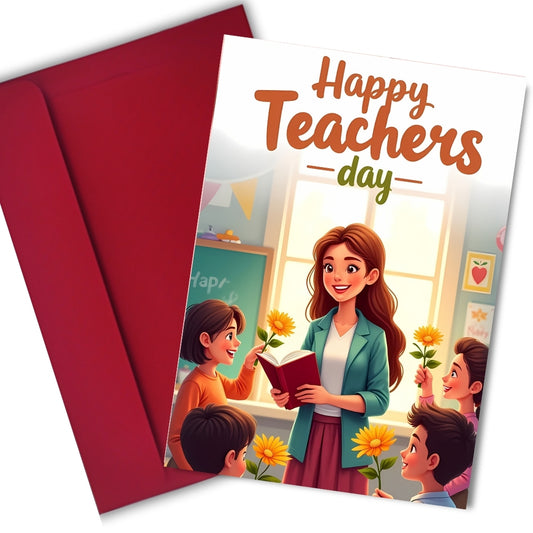 Happy Teacher's Day Card — Printed Greeting Card, Multiple Sizes, Photo Paper