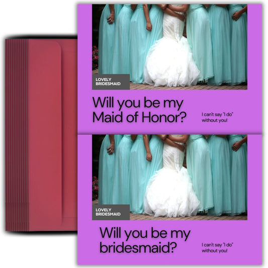 Bridesmaid Proposal Invitation Cards 5.8x8.3inch | Wedding Invite