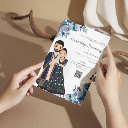 Custom Wedding Invitation Cards with Envelopes | Pack of 12 | One side Printed