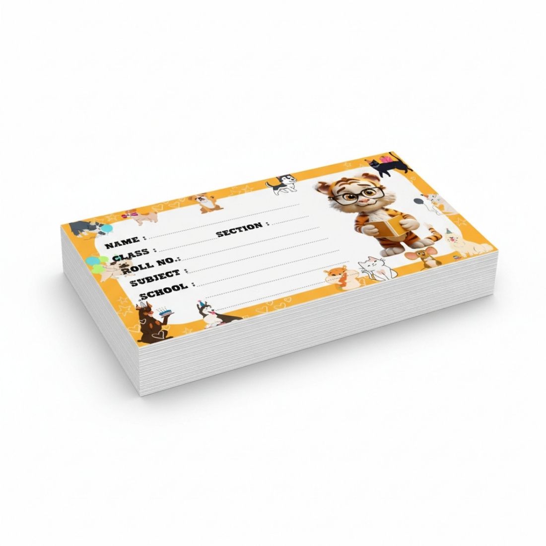 Kids Name Slips Cartoon Printed - Pack of 36 - Self Fill in