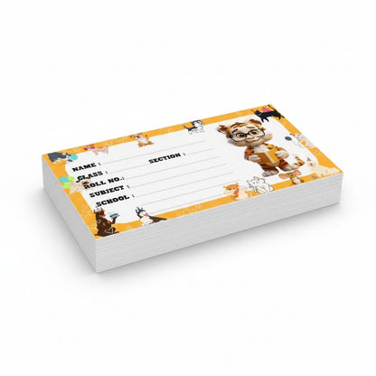 Kids Name Slips Cartoon Printed - Pack of 36 - Self Fill in