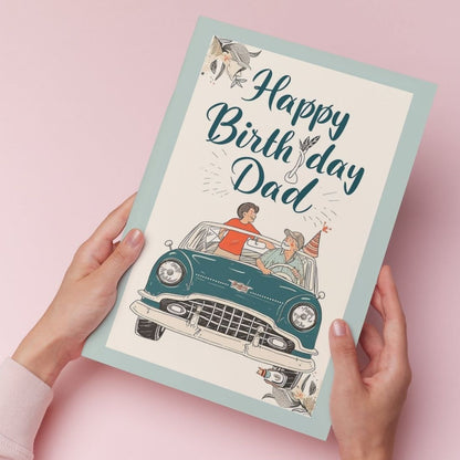 Happy Birthday Card for Dad — Printed Greeting Card with Envelope