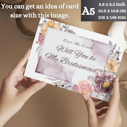 Bridesmaid Proposal Invitation Cards 5.8x8.3inch | Wedding Invite