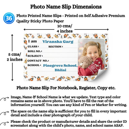 Kids Photo Name Slips Pack of 36