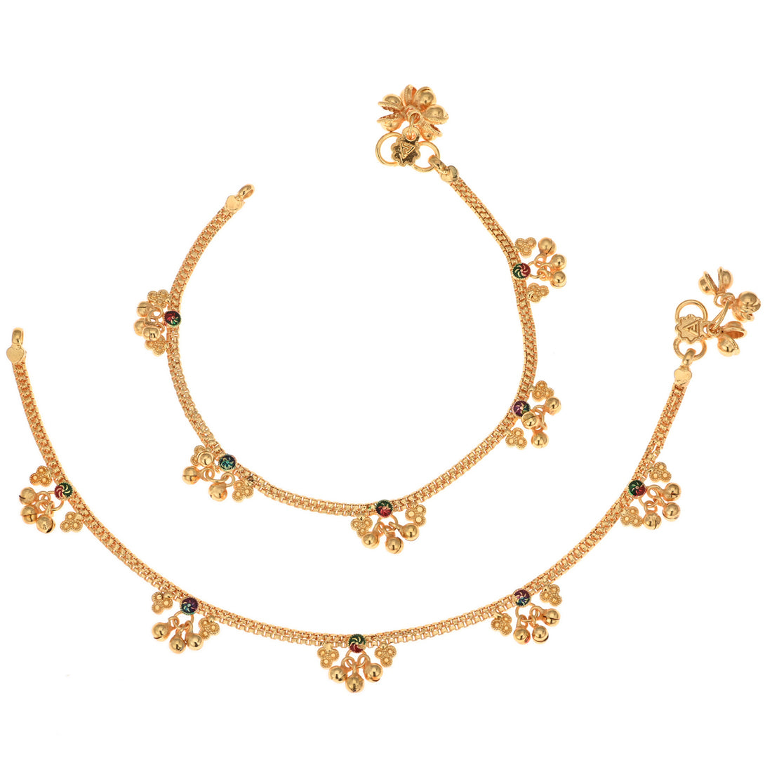 Gold Plated Anklet Pair