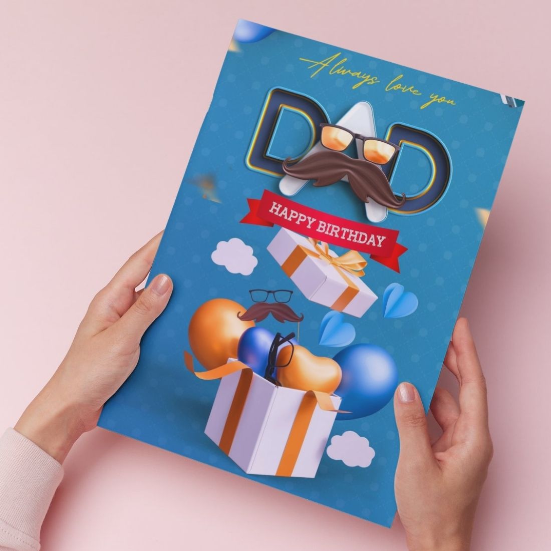Happy Birthday Card for Dad — Printed Greeting Card with Envelope