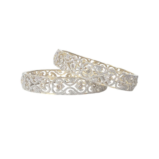 Gold Plated AD Kada Bangles Pair