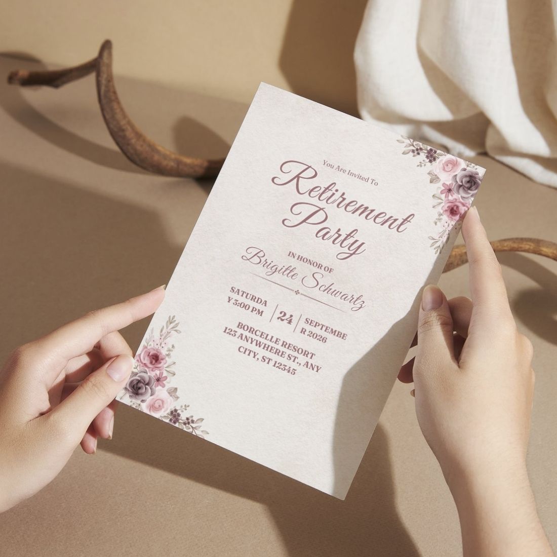 Customised Retirement Farewell Party Invitation Cards Pack of 12 with Envelopes