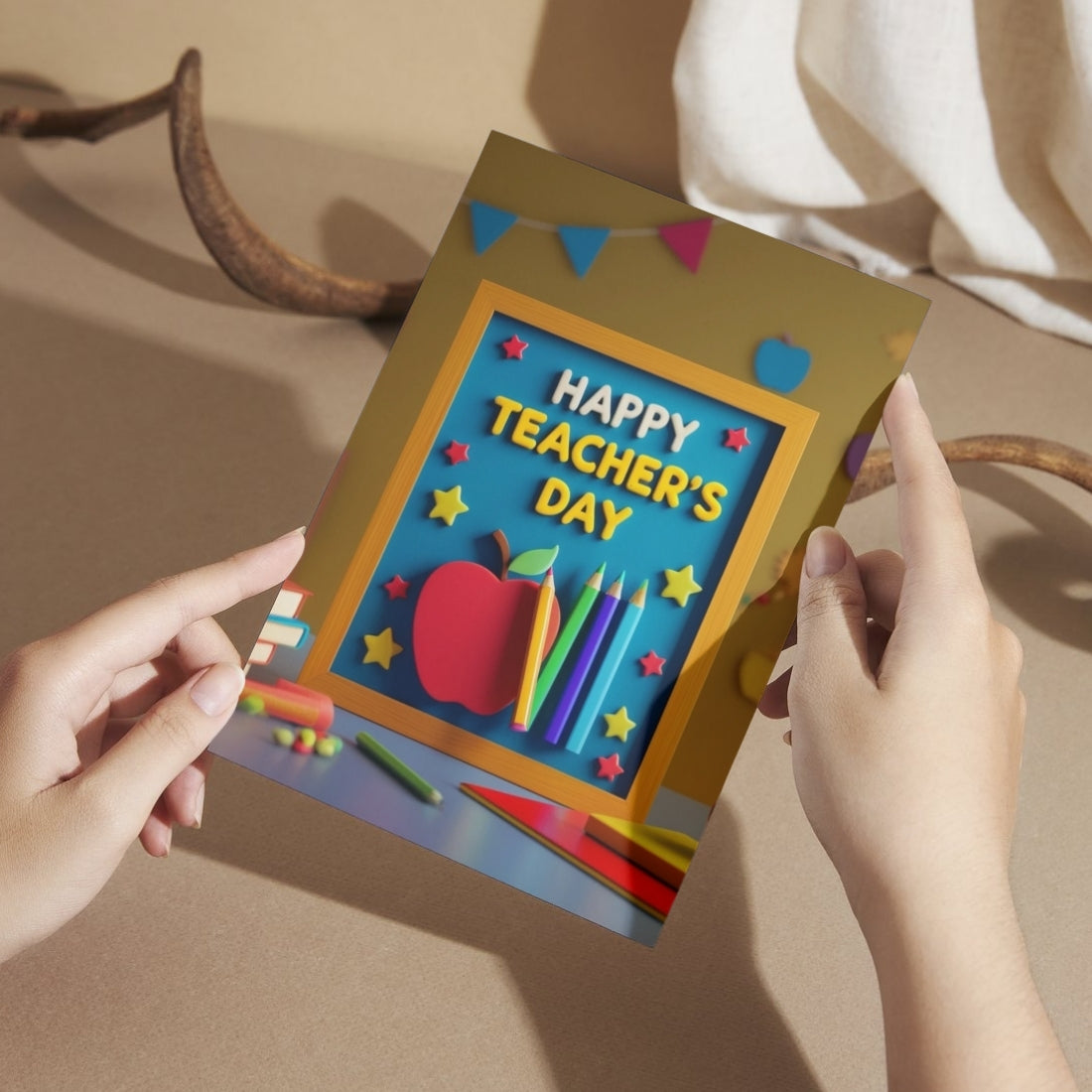Happy Teacher's Day Card — Printed Greeting Card, Multiple Sizes, Photo Paper