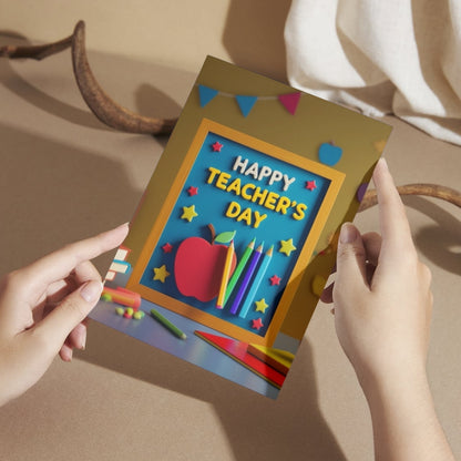 Happy Teacher's Day Card — Printed Greeting Card, Multiple Sizes, Photo Paper