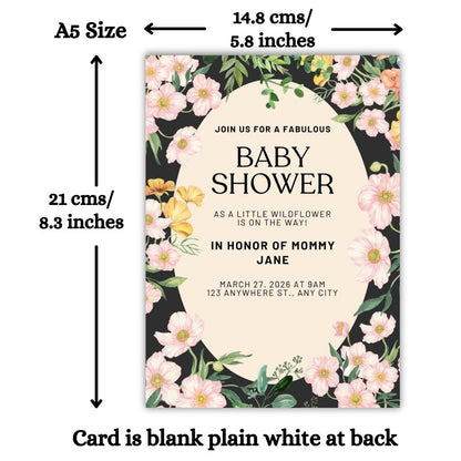 Customised Baby Shower Ceremony Invitation Cards Pack of 12 with Envelopes
