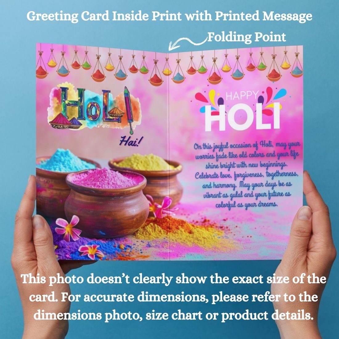 Holi Festival Greeting Card with Envelope